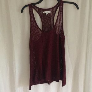 Maroon Lace Racerback Tank